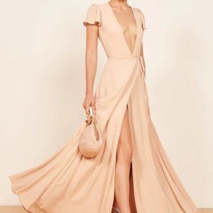 Reformation Rosey Dress Champagne NWT
